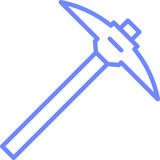 linear pick axe icon