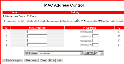 Mac Address Control